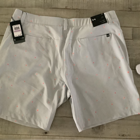 Under Armour Gray Shorts with Pink Dots - Picture 1 of 2